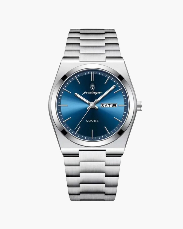AquaMarine | Stalen herenhorloge met roestvrijstalen band en quartz-uurwerk