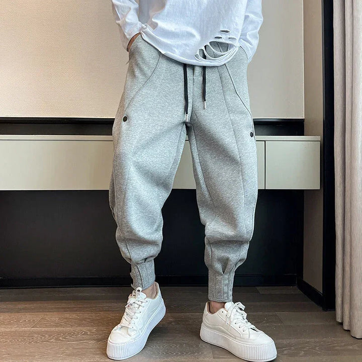 Joggingbroek heren en dames | Grijze tapered joggers met elastische taille