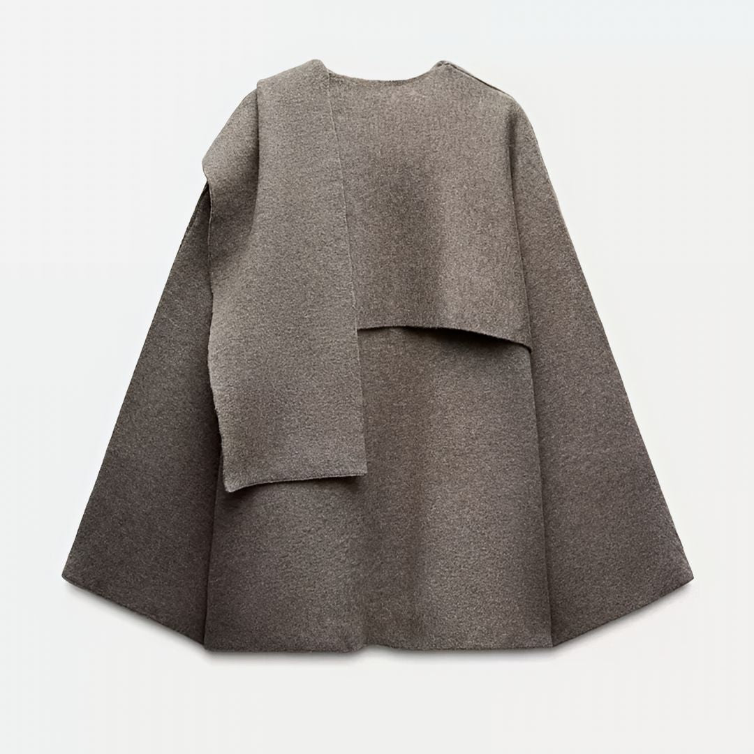 Poncho dames | Asymmetrische cape met brede kraag