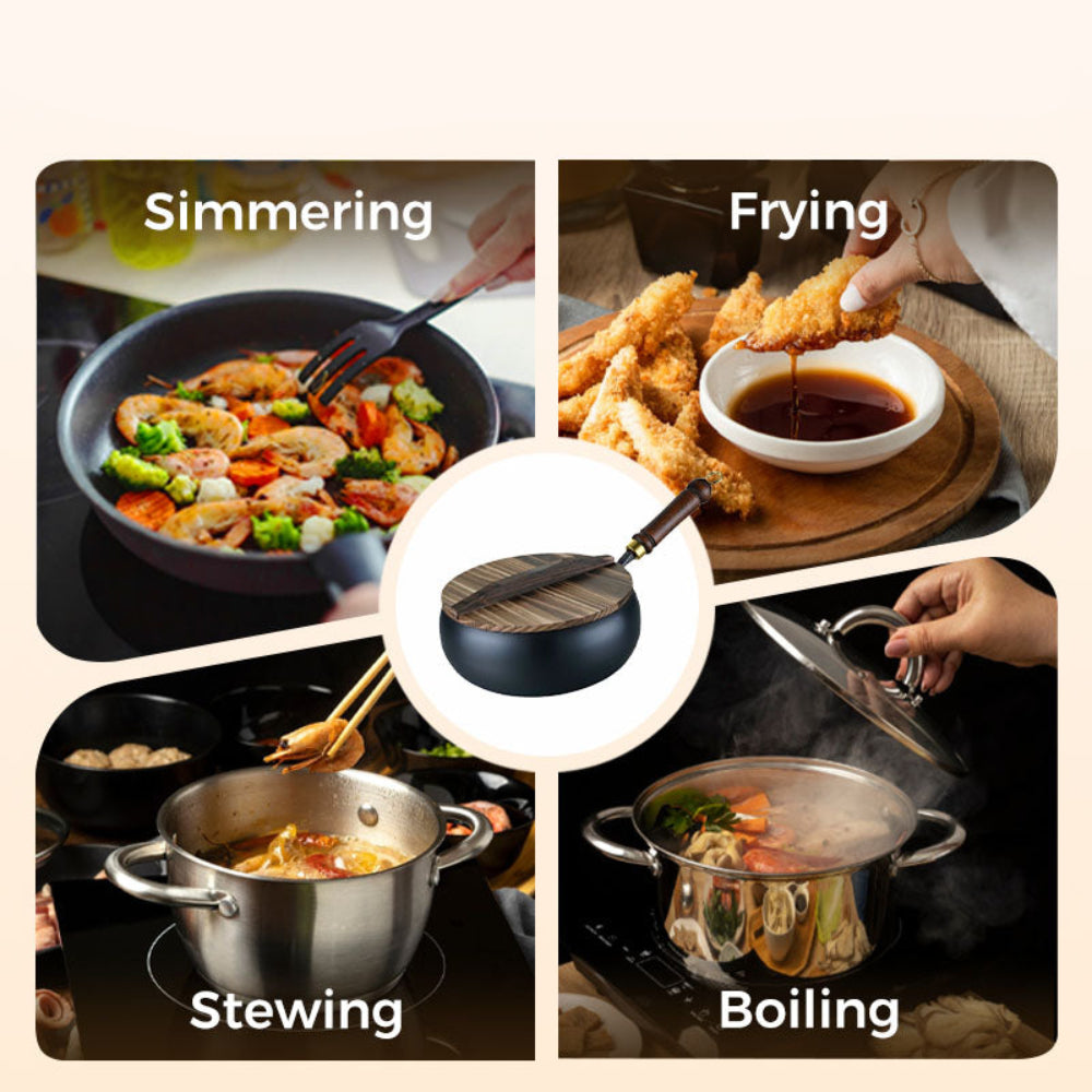 Wokpan gietijzer | Gezonde wok zonder coating voor veelzijdig koken