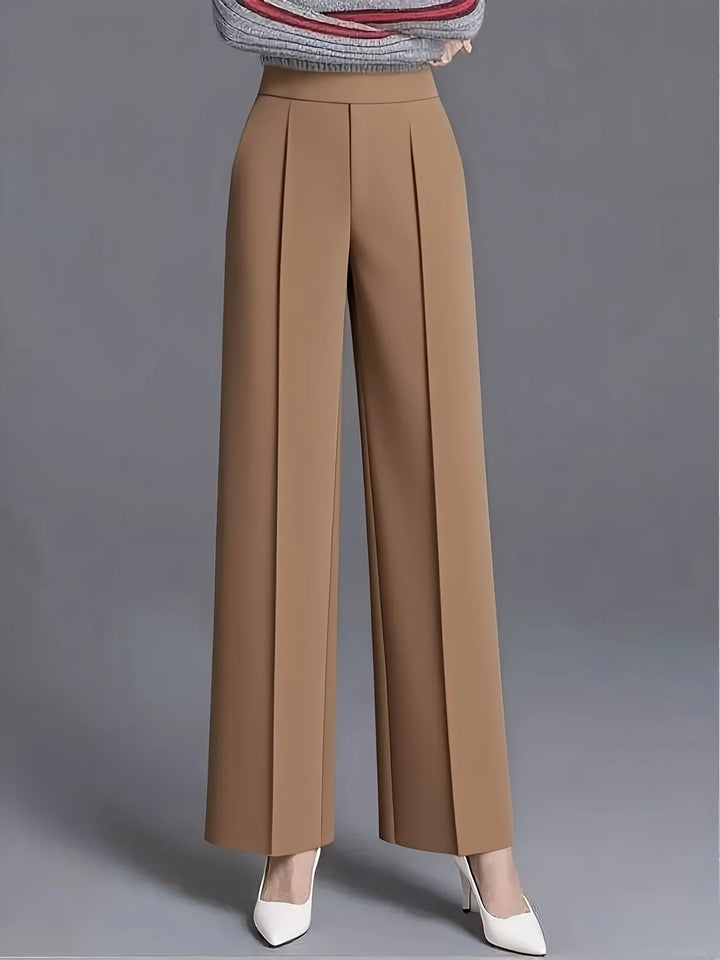 Dames pantalon | Hoge taille wide leg broek voor kantoor