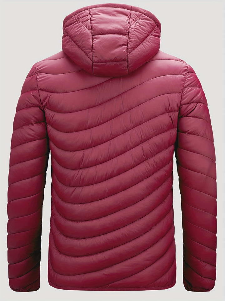 Heren donsjas | Warme winterjas met capuchon en rits
