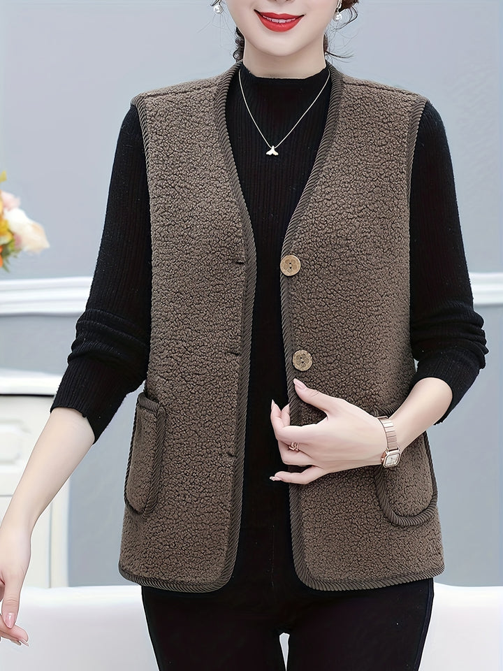 Dames vest | Puffer vest met fleece voering