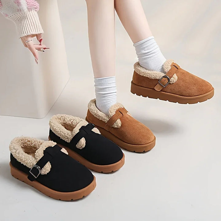 Dames boots | Instap lage boots met fleece voering