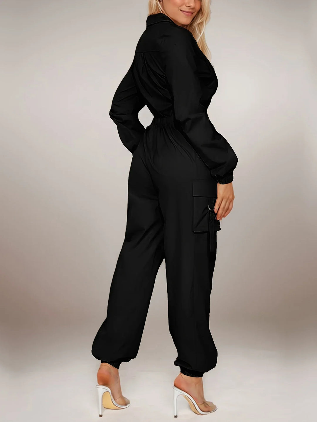 Dames jumpsuit | Casual overall met rits en elastische taille