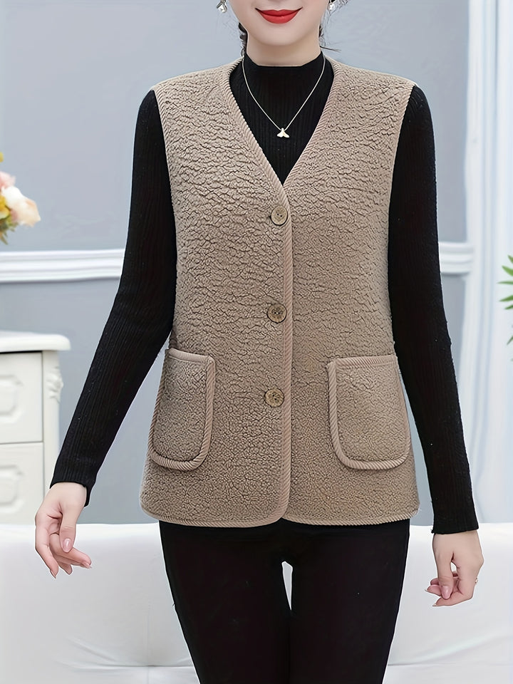 Dames vest | Puffer vest met fleece voering