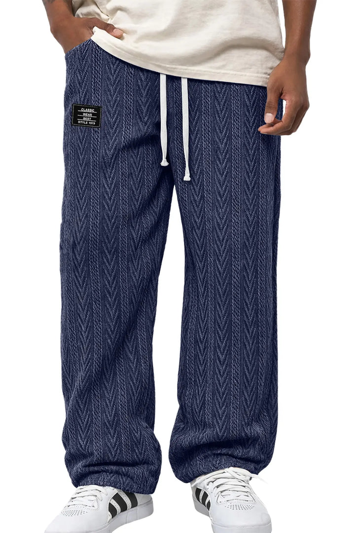 Heren broek | Jacquard broek met elastische taille