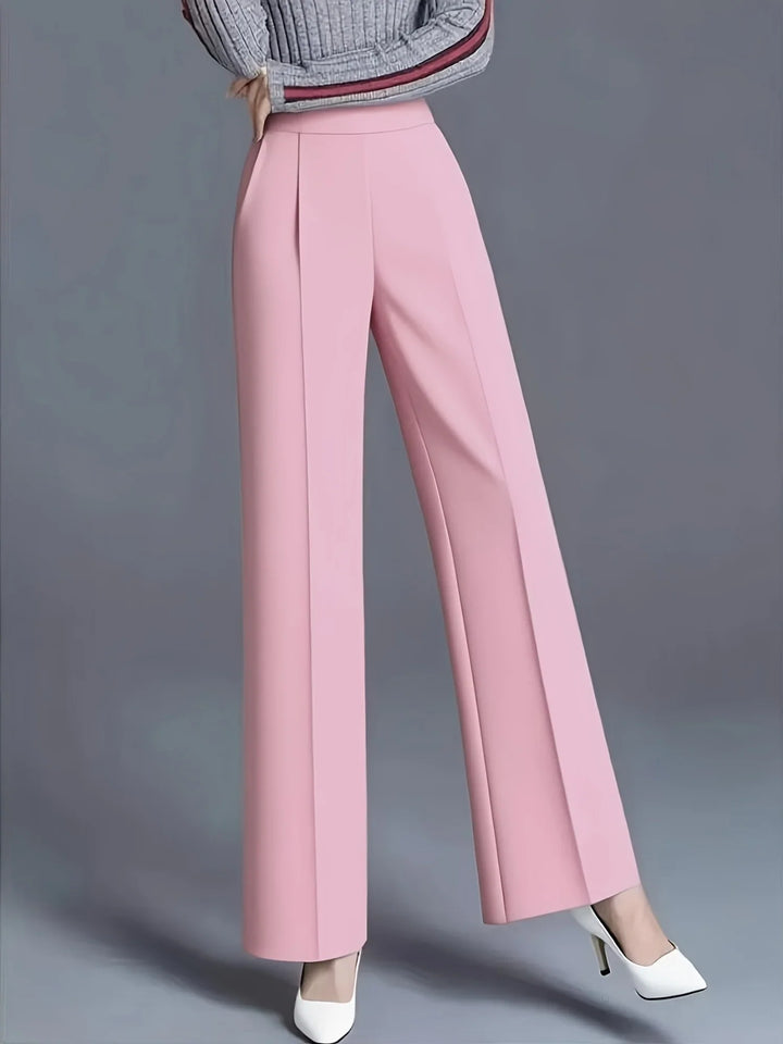 Dames pantalon | Hoge taille wide leg broek voor kantoor