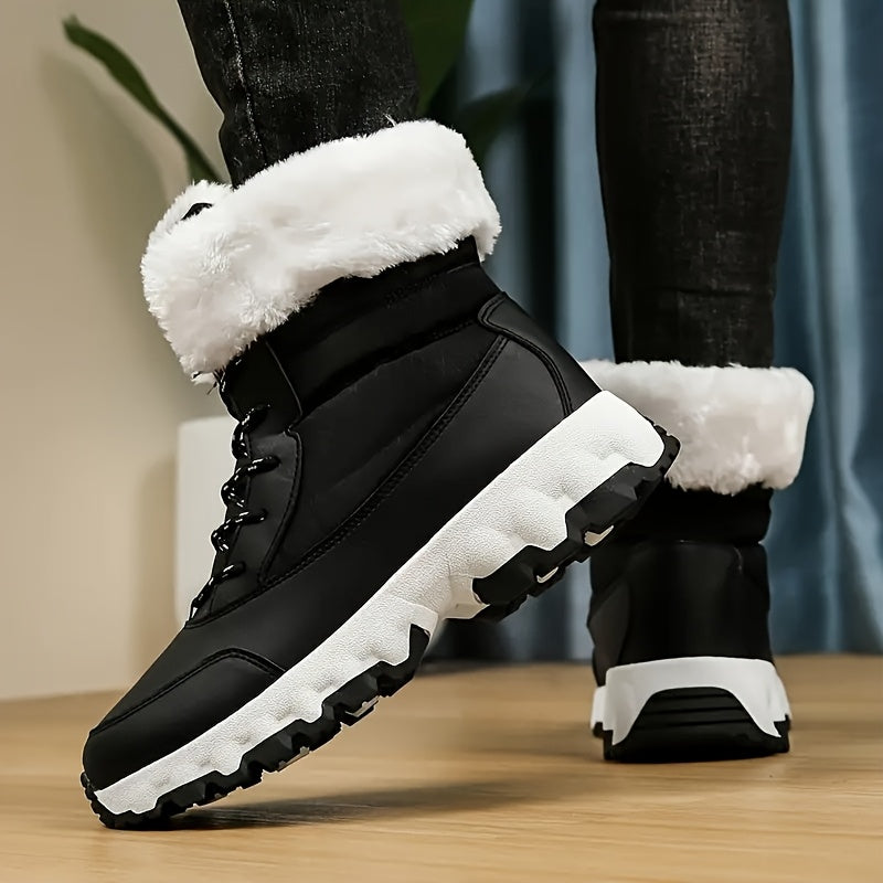 Dames winter boots | Warme gevoerde laarsjes met bont rood