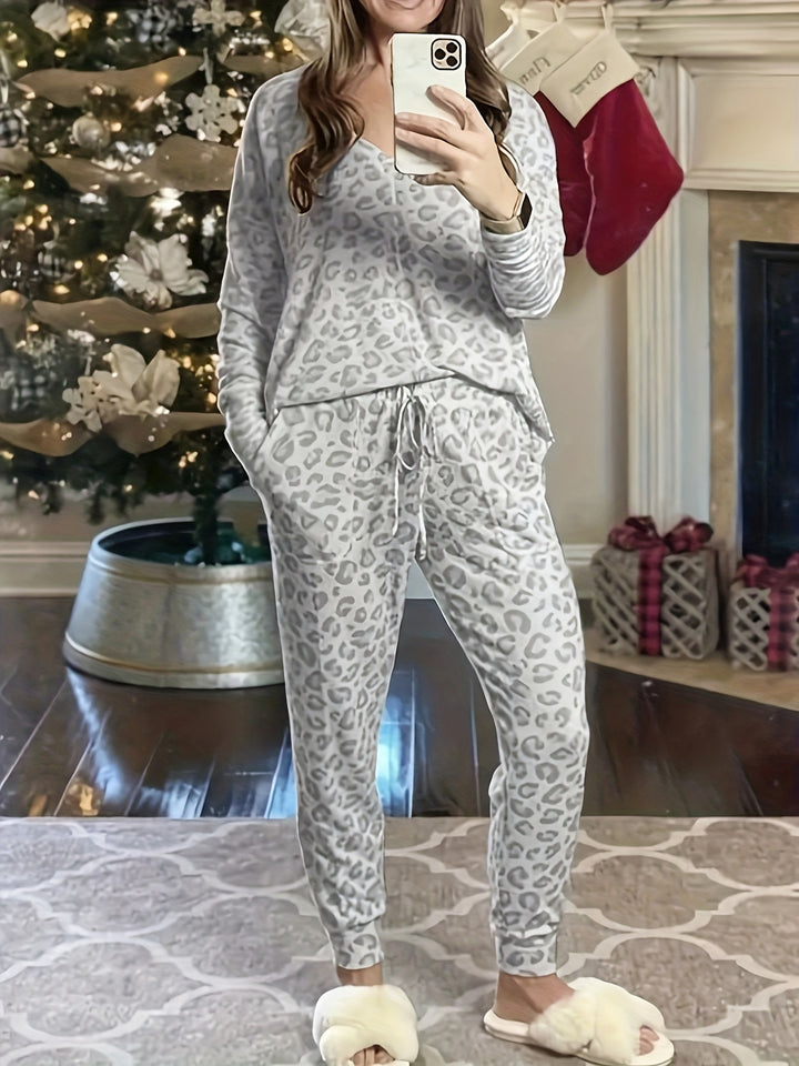 Dames pyjama set | Loungewear dames met luipaardprint
