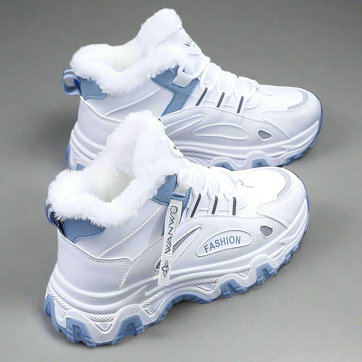 Sneakers dames | Witte casual schoenen met platte zool