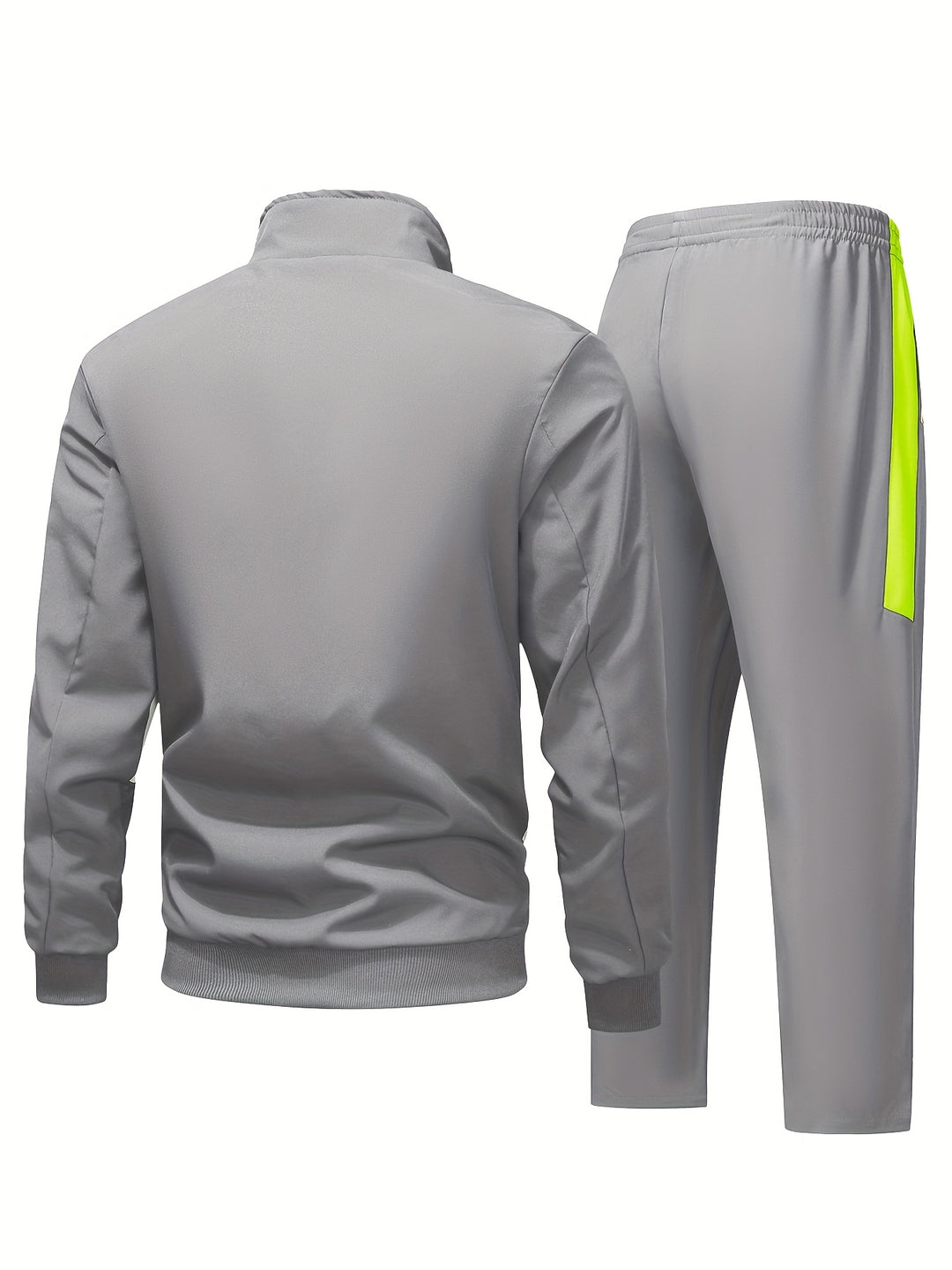 Heren trainingspak | Zwart sportpak met neon rits en broek