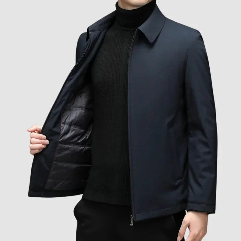 Heren jas | Casual lichtgewicht jacket met kraag en rits