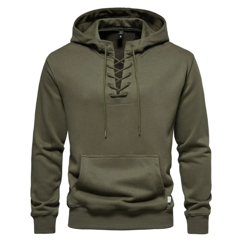 LaceWeave Hoodie | Zachte katoen-hoodie met vetersluiting