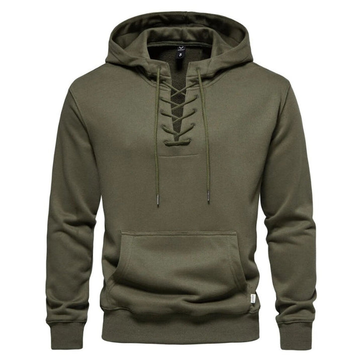 LaceWeave Hoodie | Zachte katoen-hoodie met vetersluiting