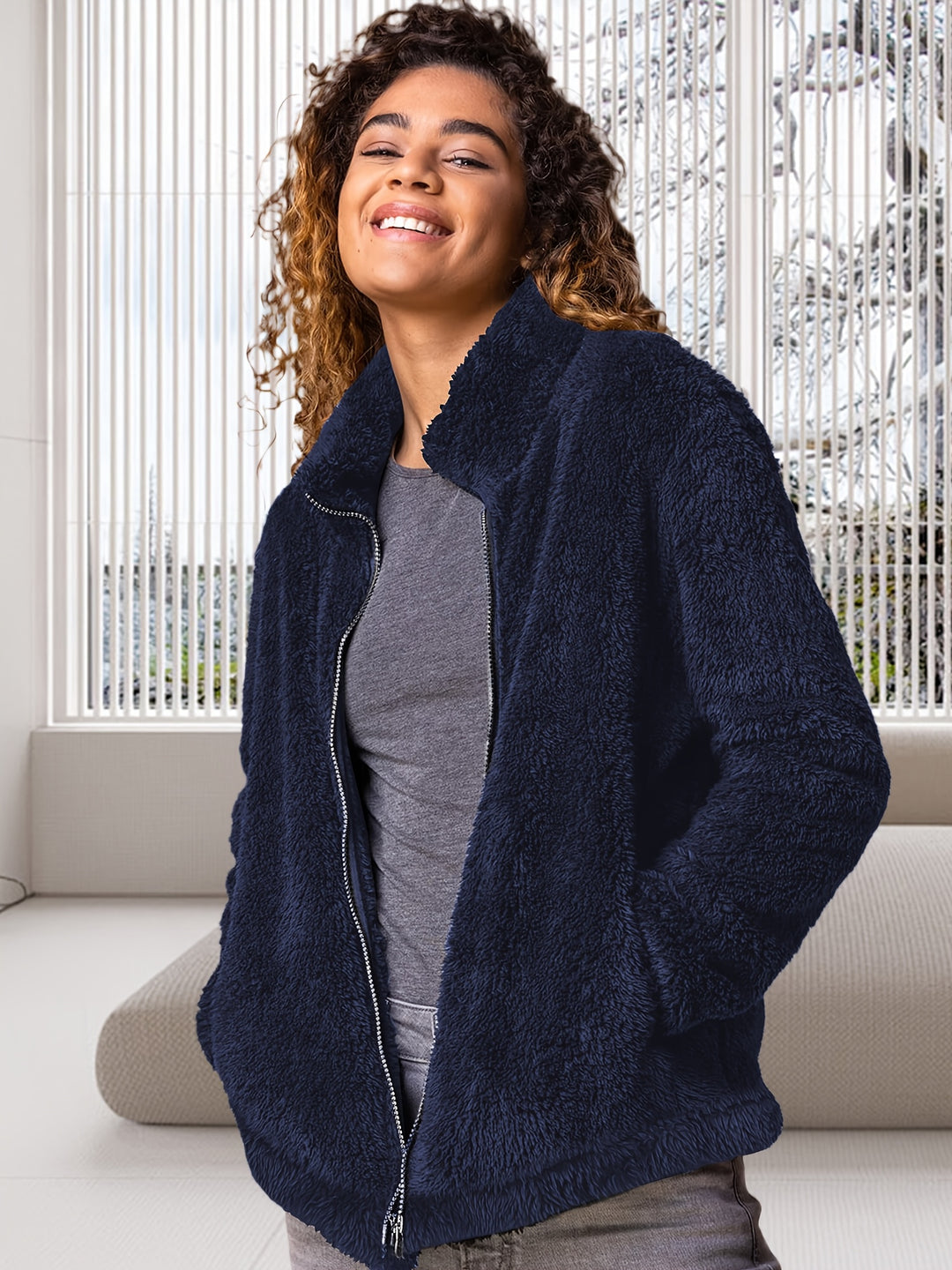 Dames winter vest | Fleece vest met rits en zakken