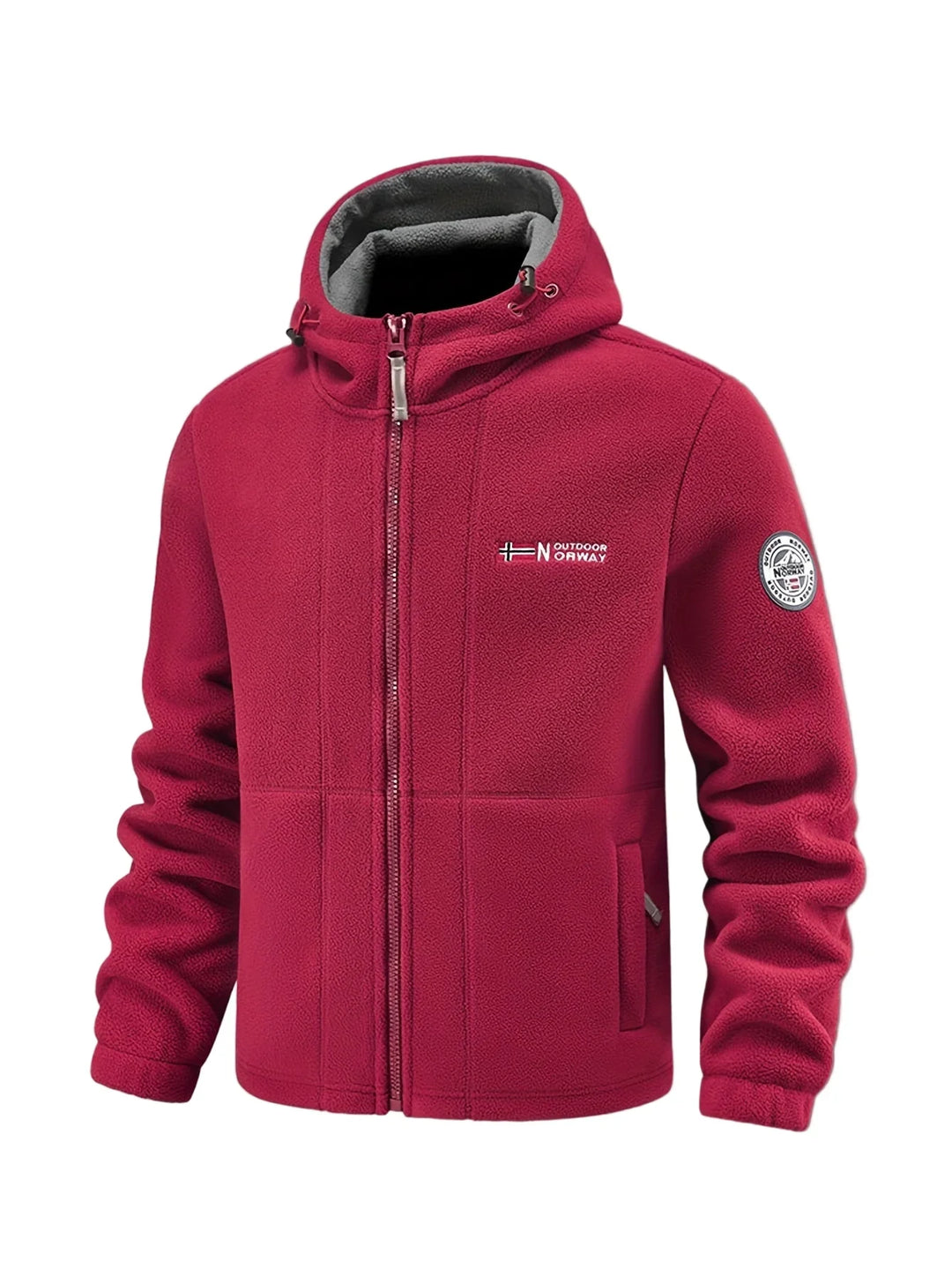 Winter fleece jas heren | Warme jas met capuchon en meerdere zakken