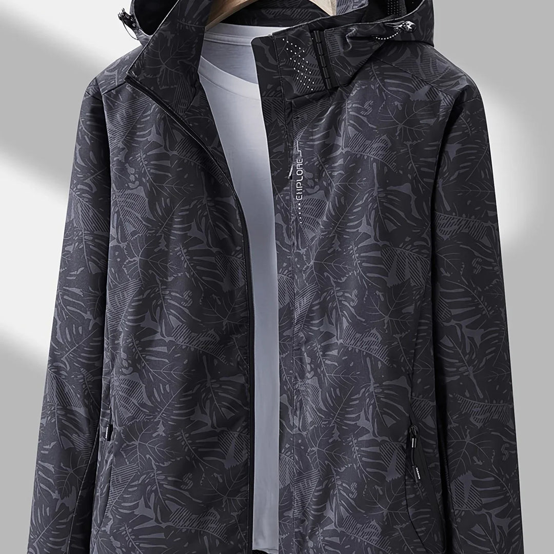 Dames jas | Lichtgewicht outdoor jack met bloemenprint en capuchon