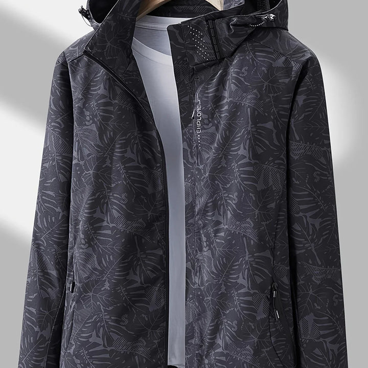 Dames jas | Lichtgewicht outdoor jack met bloemenprint en capuchon