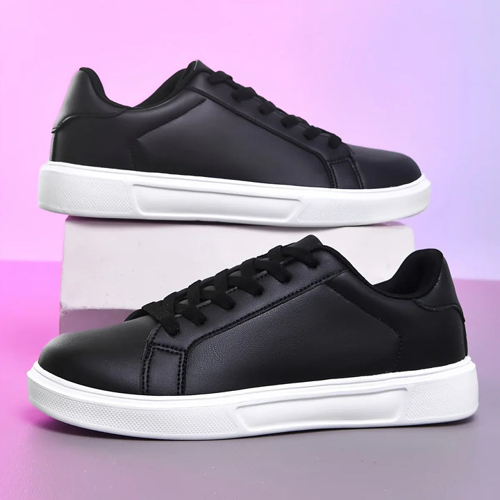 Dames sneakers zwart | Casual schoenen met witte zool