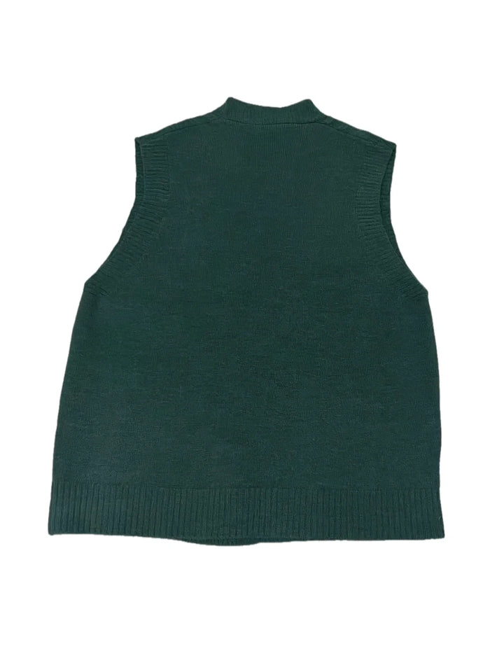 Dames vest | Kabelgebreid mouwloos cardigan met knopen
