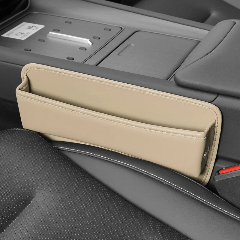 Auto stoel organizer | Leren opbergbox met vakken en kaarthouder