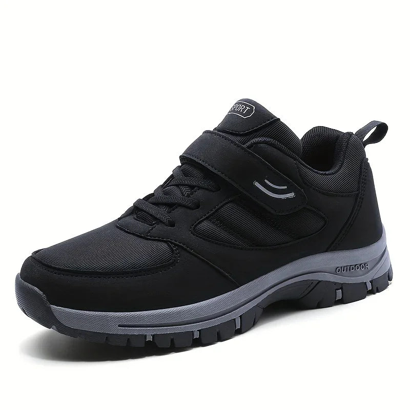Heren sneakers zwart | Comfortabele sportschoenen met klittenband