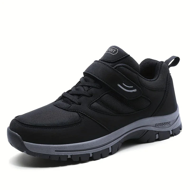 Heren sneakers zwart | Comfortabele sportschoenen met klittenband