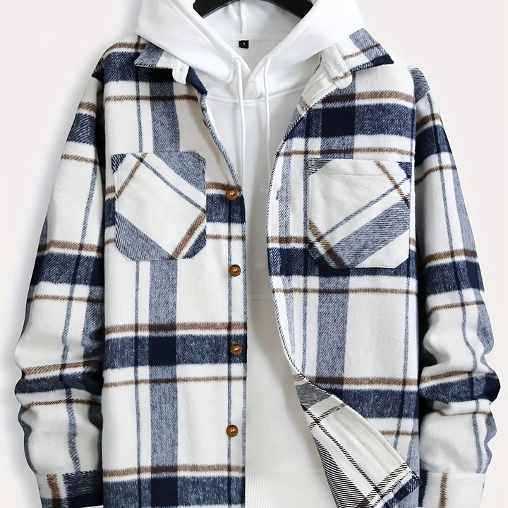 Heren overshirt | Geruit casual jas in flanel stijl