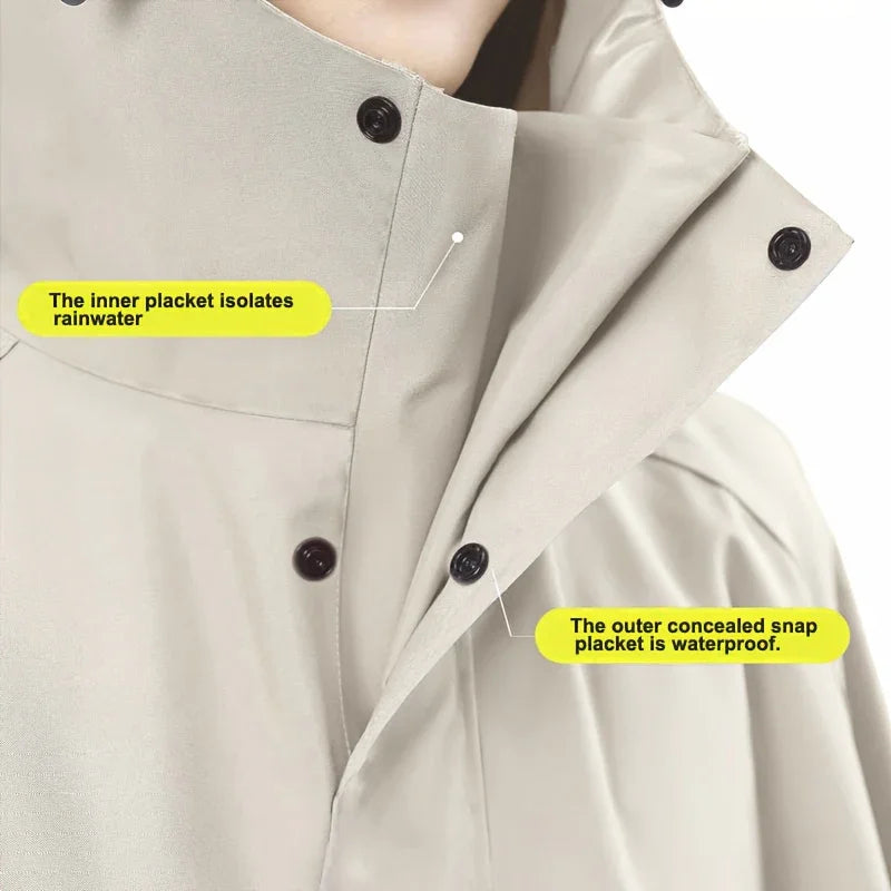 Regenjas dames en heren | Lange waterdichte poncho met capuchon