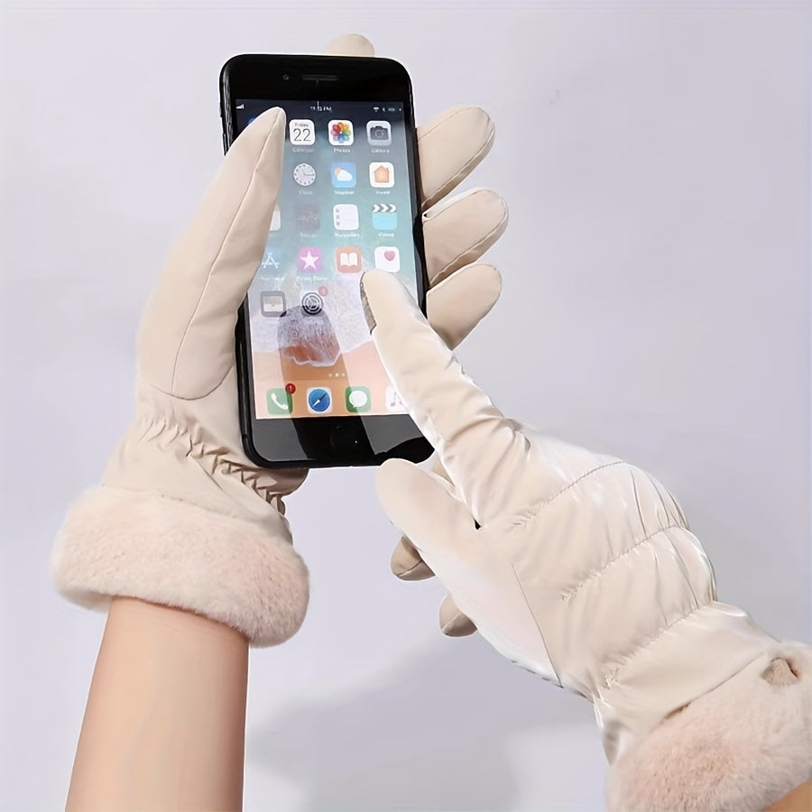 Dames handschoenen | Fleece winter gloves met touchscreenfunctie