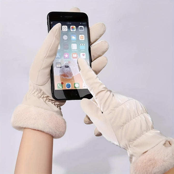 Dames handschoenen | Fleece winter gloves met touchscreenfunctie