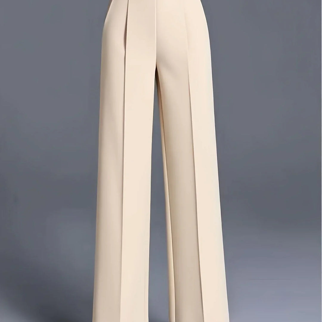 Dames pantalon | Hoge taille wide leg broek voor kantoor