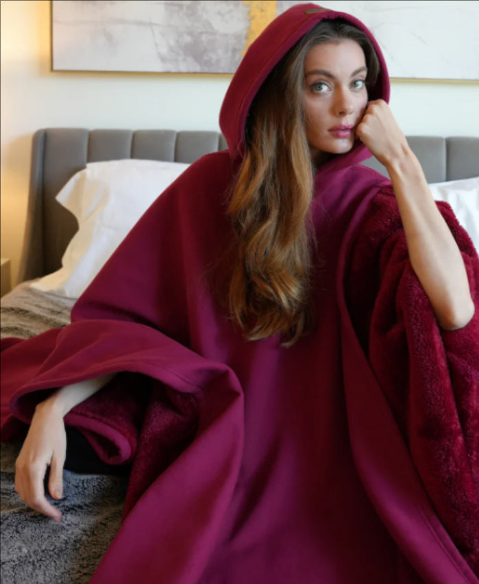 Hoodie deken | Fleece cape met capuchon voor dames en heren