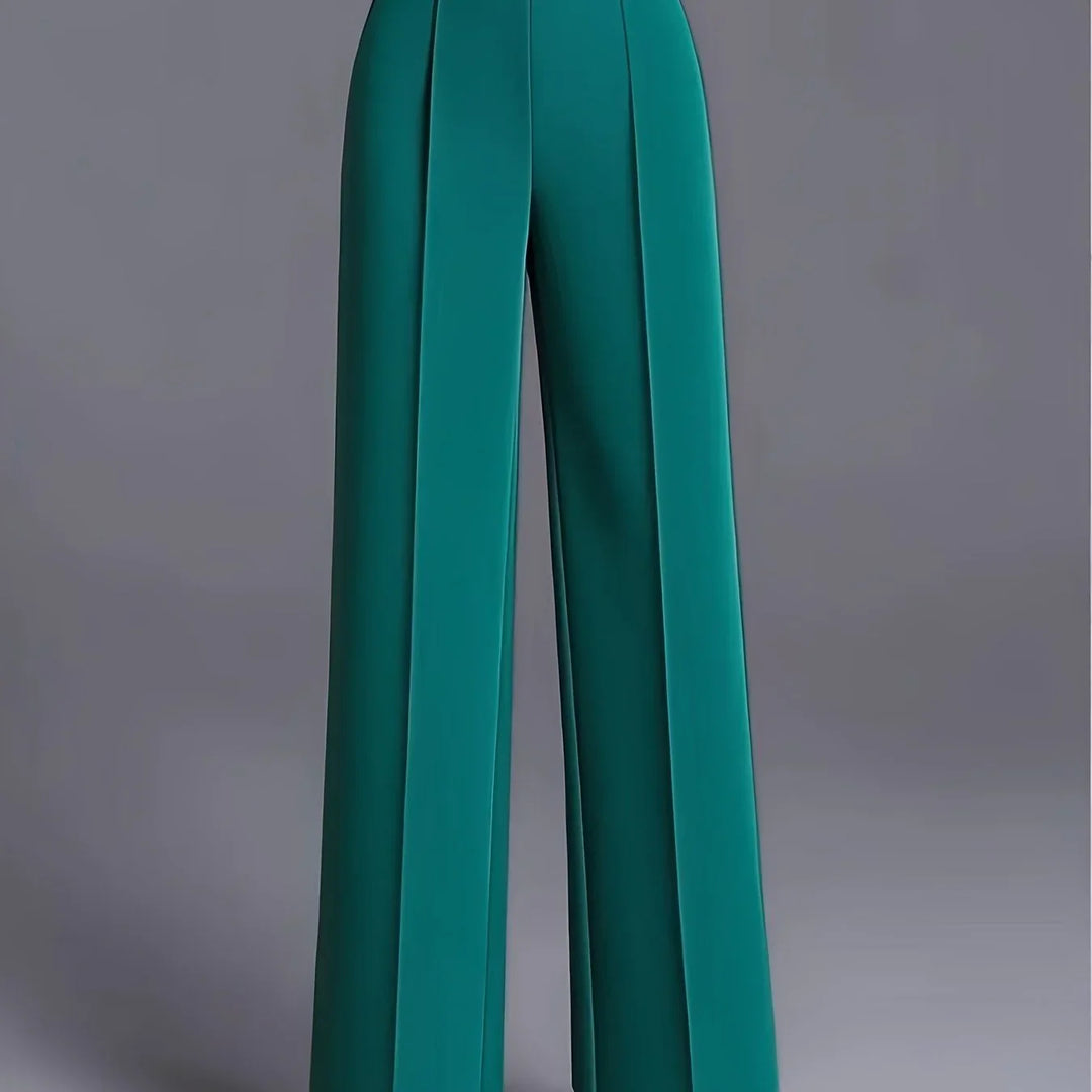 Dames pantalon | Hoge taille wide leg broek voor kantoor