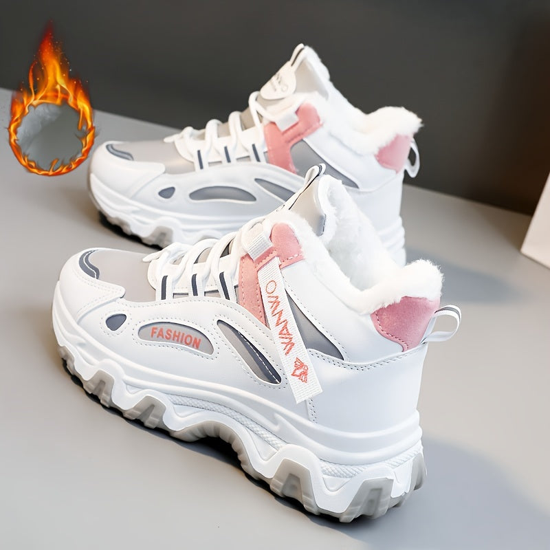 Sneakers dames | Witte casual schoenen met platte zool