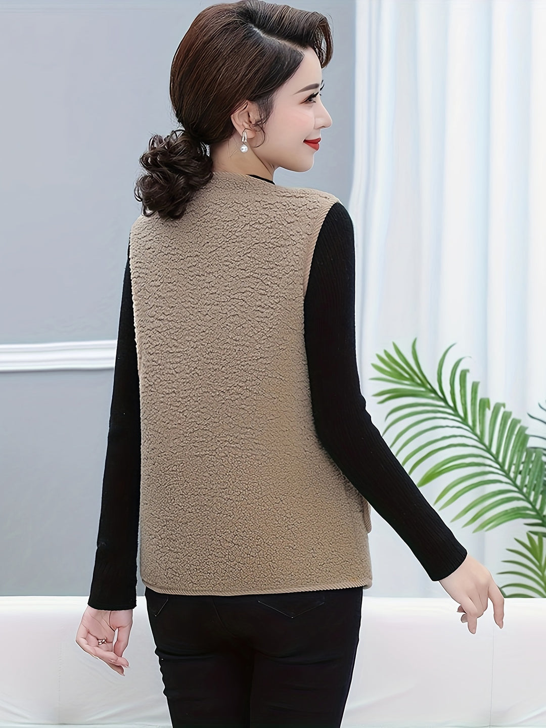 Dames vest | Puffer vest met fleece voering
