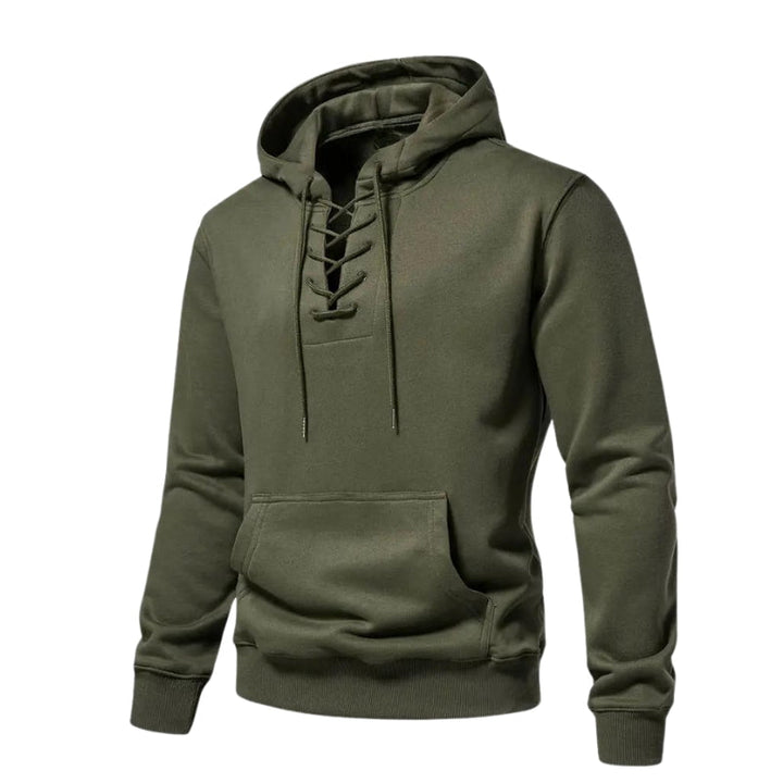 LaceWeave Hoodie | Zachte katoen-hoodie met vetersluiting