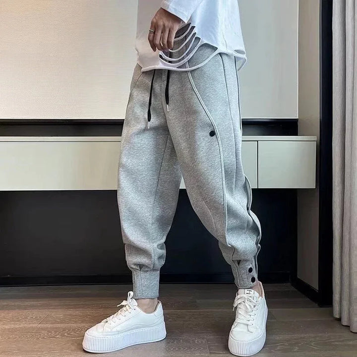 Joggingbroek heren en dames | Grijze tapered joggers met elastische taille