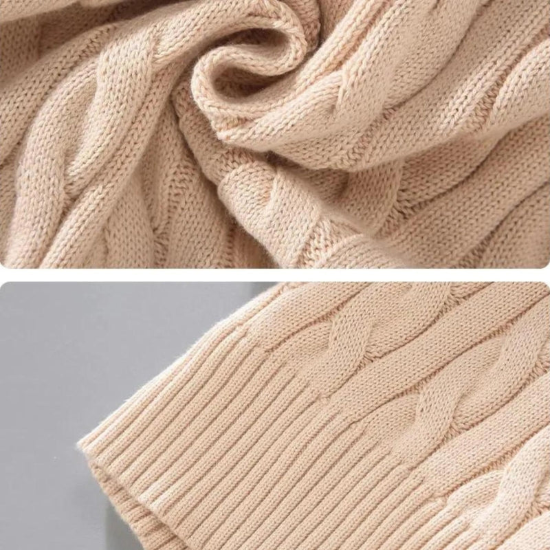 CableEase Sweater | Quarter‑zip katoenen kabeltrui
