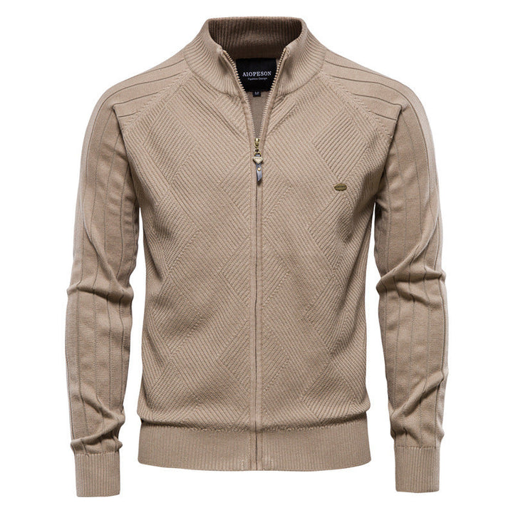 Heren vest | Gebreid vest met rits en hoogsluitende kraag