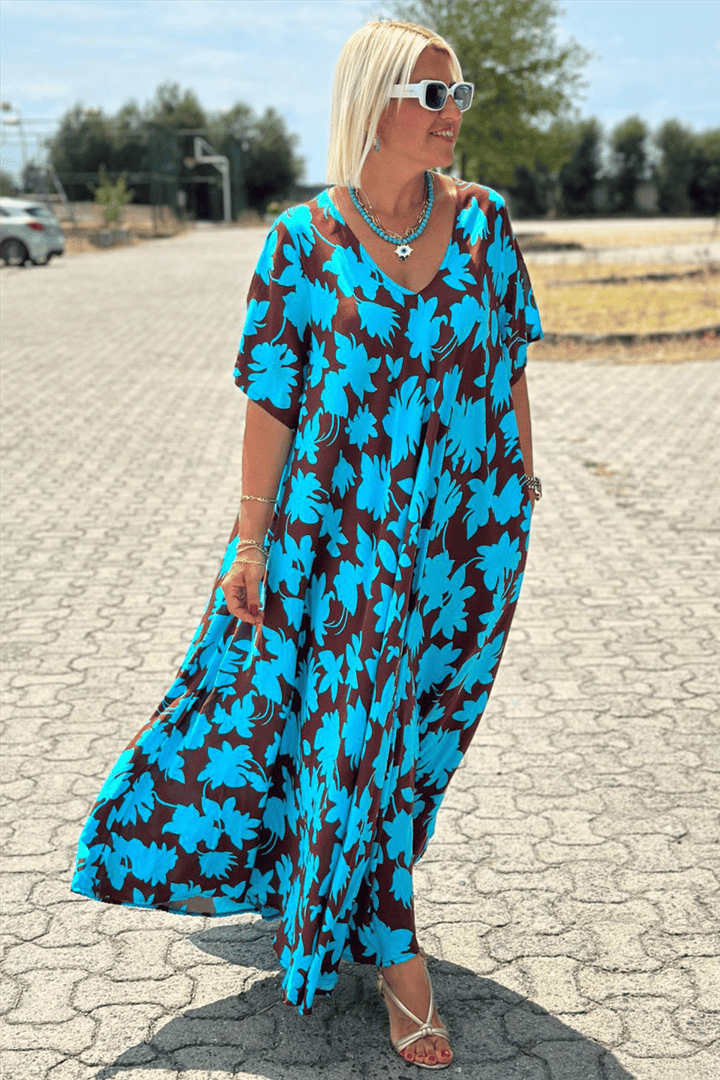 Midi Jurk voor Dames – Elegante Pasvorm met Print