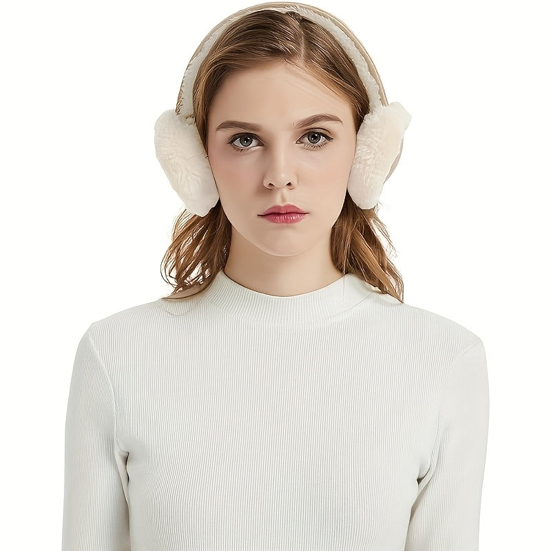 Dames oorwarmers | Fleece earmuffs van suède, opvouwbaar en warm