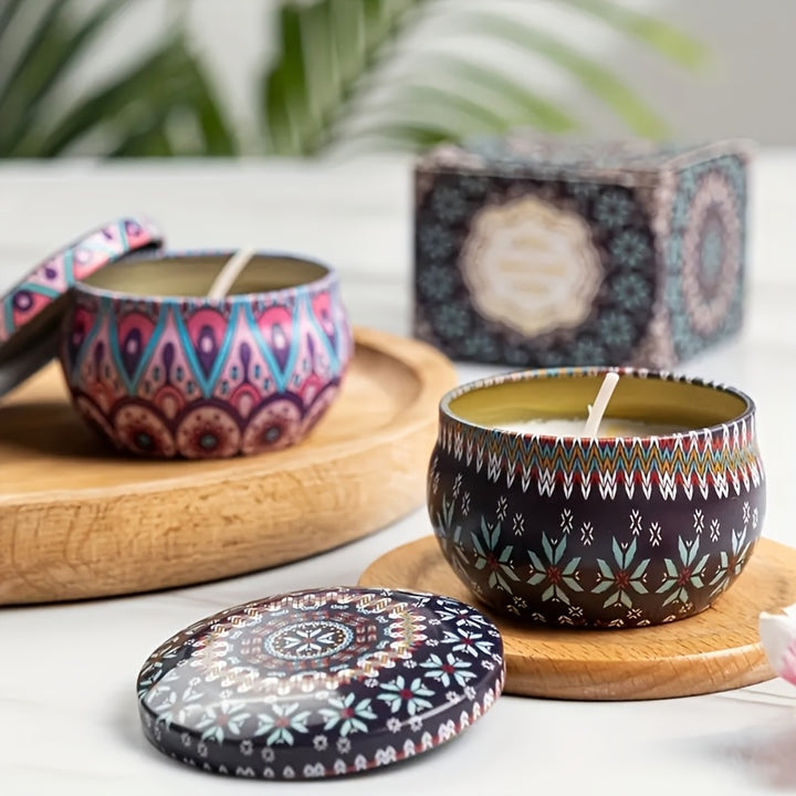 Geurkaars cadeau set | 4 geurkaarsen lavendel roos jasmijn