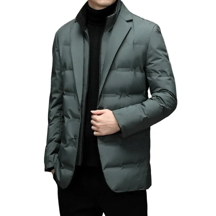 Heren winterjas | Gewatteerde blazer jas met knopen en zakken