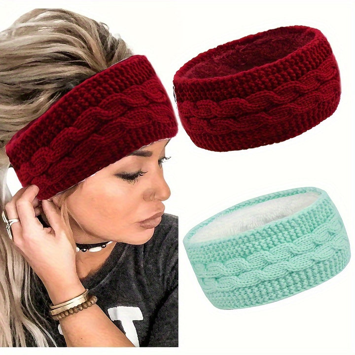 Winter hoofdband dames | Fleece oorwarmers 2-pack
