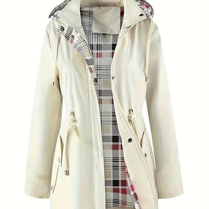 Dames trenchcoat | Jas met capuchon en verstelbare taille