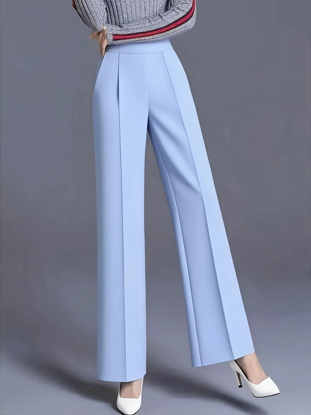 Dames pantalon | Hoge taille wide leg broek voor kantoor