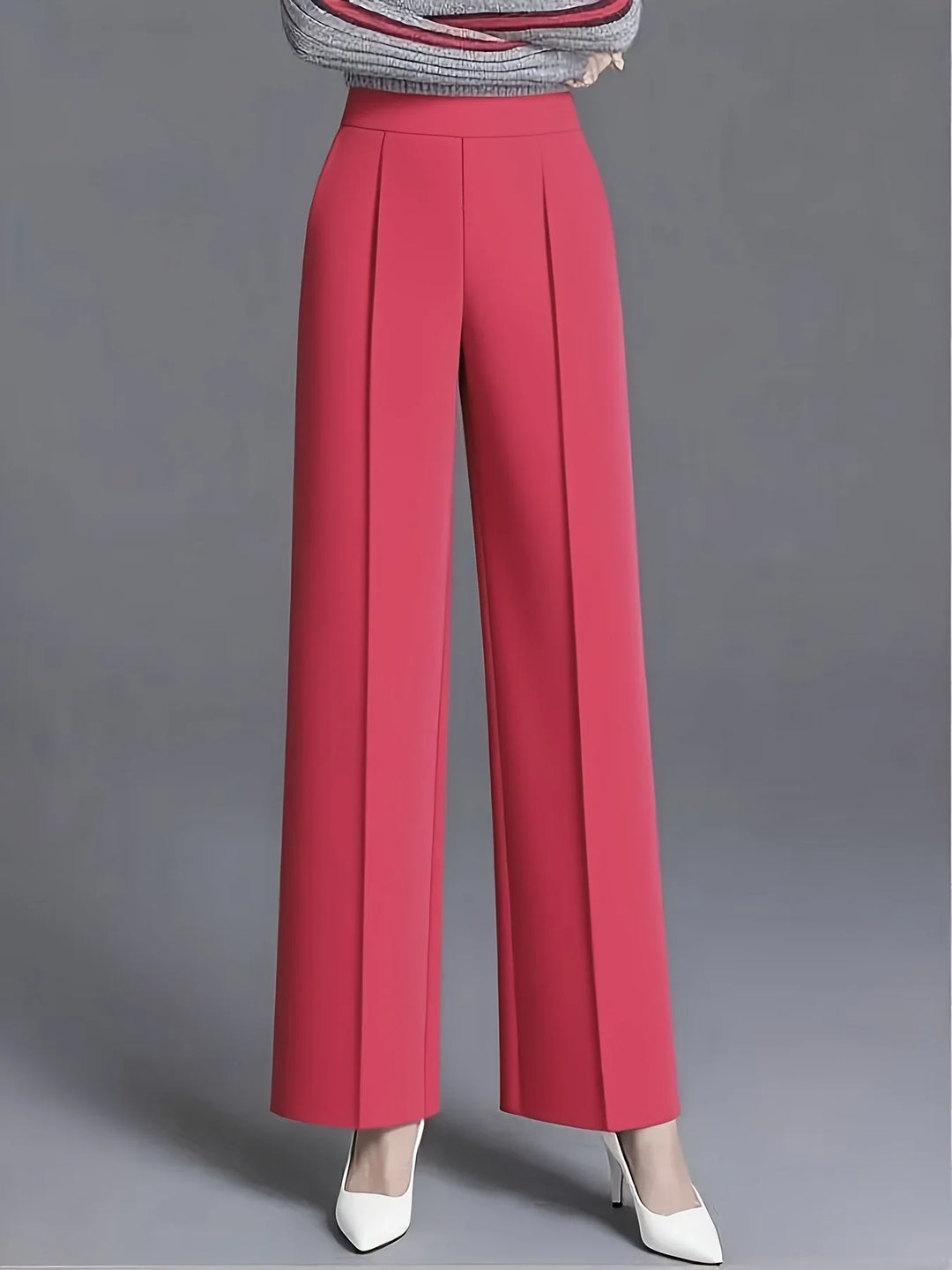 Dames pantalon | Hoge taille wide leg broek voor kantoor