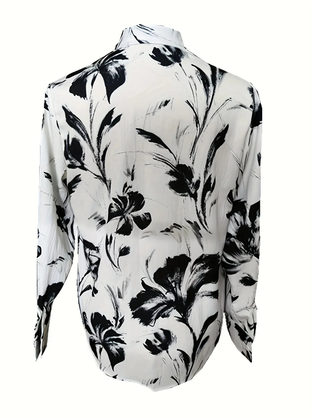 Dames blouse | Bloemenprint shirt met knopen en lange mouw